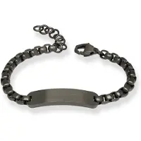 Ace of Spades armband med gravyrplatta Gunmetal SSB-8644GP/19+3cm