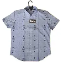 Ginza.se The Beatles: Unisex Casual Shirt/Drum & Apples (Oxford Blue) (All Over Print) (Large)