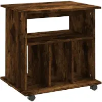 vidaXL Skåp med hjul rökfärgad ek 60x45x60 cm konstruerat trä