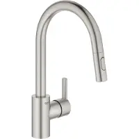 GROHE Feel etgr köksdusch dubbel - Ettgrepps köksblandare, C-pip, noll, högt utlopp, supersteel