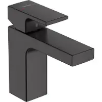 Hansgrohe Vernis Shape 1-grepps blandare till handfat 100 med lyft-upp bottenventil matt svart