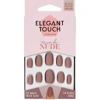 Elegant Touch Polerade Färgade Naglar Med Lim Ovala #mink Nude