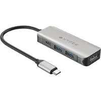 Hyper HD41-GL, USB 2.0 Type-C, Svart, Grå, HDMI, USB 2.0, USB Type-C, USB, 85 mm, 34 mm