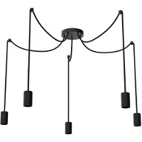 Segula Hänglampa Spyder 5 Wave, dimbar, Svart, Vardagsrum / matsal, Metall, Pendellampa