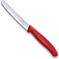 Victorinox Tomatkniv Rund Spets Vågtandad Rött Handtag 11 cm