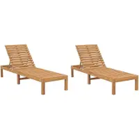 vidaXL Solsängar 2 st massiv teak