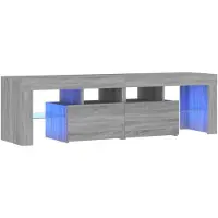 vidaXL Tv-bänk med LED-belysning grå sonoma 140x36,5x40 cm