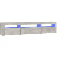 vidaXL Tv-bänk med LED-belysning Betonggrå 195x35x40 cm