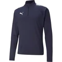 Puma Träningströja teamLIGA 1/4 Blixtlås - Navy/White, storlek Medium