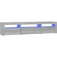 vidaXL TV-bänk med LED-belysning grå sonoma 195x35x40 cm