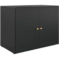 vidaXL Förvaringsskåp för trädgården svart 100x55,5x80 cm konstrotting