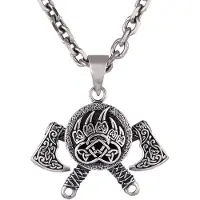 Northern Viking Jewelry Bear Paw Axe silver berlock NVJ-H-RS066