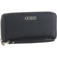 GUESS Alby läderplånbok med dragkedja SLG Large Zip, svart