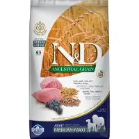 Farmina N&amp;D Lamm, spelt, havre &amp; blåbär Adult Medium Maxi 12 kg