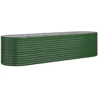 vidaXL Odlingslåda galvaniserat stål 296x80x68 cm grön