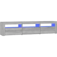 vidaXL Tv-bänk med LED-belysning grå sonoma 180x35x40 cm