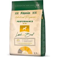 Fitmin Dog Nutritional Programme Mini Performance Lamb&amp;Beef 2,5 kg för vuxna hundar av små raser med mycket hög aktivitetsnivå