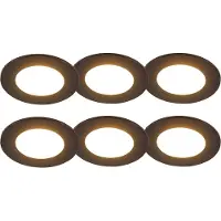 QAZQA Set med 6 infällda spotlights svarta inkl LED 3-stegs dimbar IP65 - Blanca