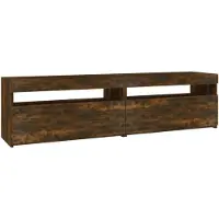 vidaXL Tv-bänkar med LED-belysning 2 st rökfärgad ek 75x35x40 cm