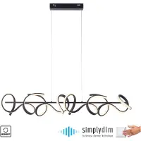 JUST LIGHT Pendellampa Curls, dimbar, Svart, Vardagsrum / matsal, Metall, Modern