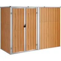vidaXL Trädgårdsskjul brun 225x89x161 cm galvaniserat stål