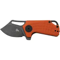 FOX Black Puck BF-761OR Blackwashed D2 Orange G10, pocket knife