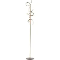 JUST LIGHT LED golvlampa Curls, dimbar, Brun / mässing, Vardagsrum / matsal, Aluminium / grå / zink, Modern, LED-golvlampa