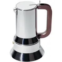 Alessi 9090 10 koppars mokabryggare. brunt handtag