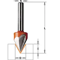 Cmt V-formad fräs ; S=6 mm; D=12,7 mm