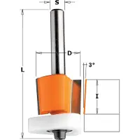 Cmt Kopieringsfräs ; S=6 mm; D=12,7 mm; med kullager