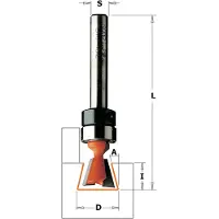 Cmt Grad- / sinkfräs ; S=6 mm; D=12,7 mm; med kullager
