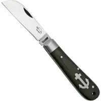 Otter Anchor Knife 171 ML Small Carbon, Smoked Oak, Stainless Anchor, pocket knife