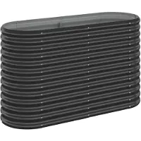 vidaXL Odlingslåda galvaniserat stål 114x40x68 cm antracit