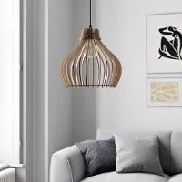 TEMAR LIGHTING Hänglampa Barrel , dimbar, Ljust trä, Vardagsrum / matsal, Trä, Lantlig / rustik, Pendellampa
