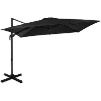 Vonroc Parasoll Pisogne 300x300cm – Premium parasoll | Antracit / Svart