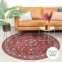 FRAAI Rund vintage matta | Imagine Medaillon röd hos Volero | Ø 120 cm | Polyester | Medaljong | Rund | Låg lugg