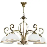 Emibig Hänglampa Wivara 5 LIGHTING, dimbar, Mässing / guld, Vardagsrum / matsal, Metall, Antik, Pendellampa