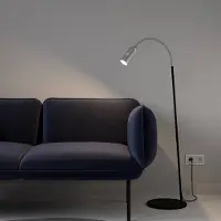 TOP LIGHT LED golvlampa Neo! Floor, dimbar, Aluminium / grå / zink, Vardagsrum / matsal, Aluminium / grå / zink, Modern, LED-golvlampa