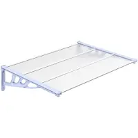 vidaXL Entrétak grå och transparent 122x90 cm polykarbonat