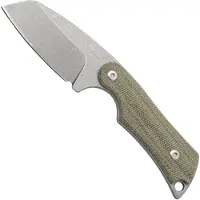 Mercury Kali N690 Stonewashed Sheepsfoot, Green Canvas Micarta, fixed knife