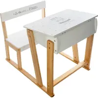 Atmosphera barnbord med stol, vitt skrivbord