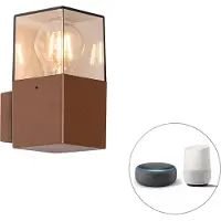 QAZQA Smart utomhusvägglampa svart inkl. WiFi GU10 IP44 - Solo