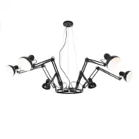 QAZQA Industriell pendellampa svart 6-ljus justerbar - Hobby Spinne
