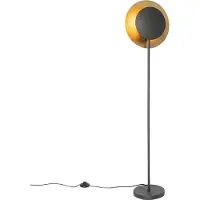 QAZQA Art Deco golvlampa svart med guld - Emilienne