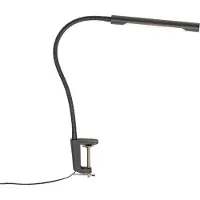 QAZQA Klaff-skrivbordslampa svart inkl LED med touch-dimmer - Lionard