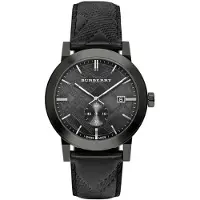Burberry BU9906 City Svart läderarmband herrklocka