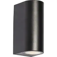 QAZQA Modern utomhusvägglampa svart plast oval 2-ljus - Baleno