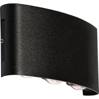 QAZQA Utomhusvägglampa svart inkl LED 6-ljus IP54 - Silly