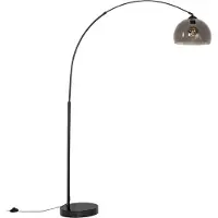 QAZQA Smart båglampa svart med rökglas inkl. WiFi G95 - Arc