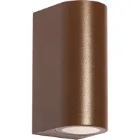 QAZQA Utomhusvägglampa rostbrun plast oval 2-ljus - Baleno